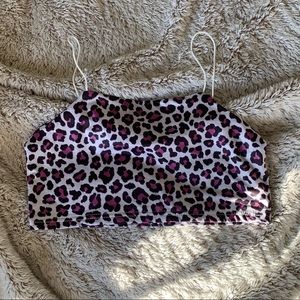 leopard print cropped tank top